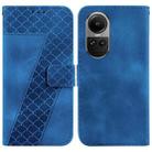 For OPPO Reno10 5G / Reno10 Pro Global 7-shaped Embossed Leather Phone Case(Blue) - 1