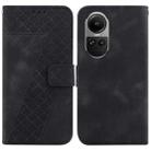 For OPPO Reno10 5G / Reno10 Pro Global 7-shaped Embossed Leather Phone Case(Black) - 1