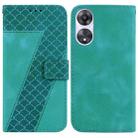 For OPPO A58 4G Seven-shaped Embossed Leather Phone Case(Green) - 1