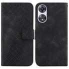 For OPPO A58 4G 7-shaped Embossed Leather Phone Case(Black) - 1