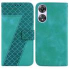 For OPPO A78 4G 7-shaped Embossed Leather Phone Case(Green) - 1