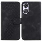 For OPPO A78 4G 7-shaped Embossed Leather Phone Case(Black) - 1
