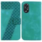 For OPPO A38 4G / A18 7-shaped Embossed Leather Phone Case(Green) - 1