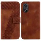 For OPPO A38 4G / A18 7-shaped Embossed Leather Phone Case(Brown) - 1