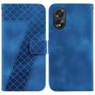 For OPPO A38 4G / A18 7-shaped Embossed Leather Phone Case(Blue) - 1