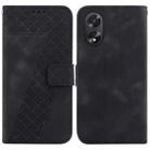 For OPPO A38 4G / A18 7-shaped Embossed Leather Phone Case(Black) - 1