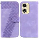 For OPPO A59 5G / A2M Seven-shaped Embossed Leather Phone Case(Purple) - 1