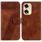 For OPPO A59 5G / A2M 7-shaped Embossed Leather Phone Case(Brown) - 1