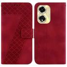 For OPPO A59 5G / A2M 7-shaped Embossed Leather Phone Case(Red) - 1