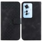 For OPPO Reno11 F Global 7-shaped Embossed Leather Phone Case(Black) - 1