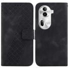 For OPPO Reno 11 Pro 5G Global Seven-shaped Embossed Leather Phone Case(Black) - 1