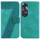 For OPPO A60 4G 7-shaped Embossed Leather Phone Case(Green) - 1