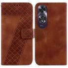 For OPPO A60 4G 7-shaped Embossed Leather Phone Case(Brown) - 1