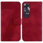 For OPPO A60 4G 7-shaped Embossed Leather Phone Case(Red) - 1