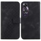 For OPPO A60 4G 7-shaped Embossed Leather Phone Case(Black) - 1
