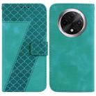 For OPPO A3 Pro 5G 7-shaped Embossed Leather Phone Case(Green) - 1