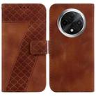 For OPPO A3 Pro 5G 7-shaped Embossed Leather Phone Case(Brown) - 1