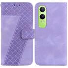 For OPPO K12x Seven-shaped Embossed Leather Phone Case(Purple) - 1