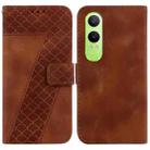 For OPPO K12x Seven-shaped Embossed Leather Phone Case(Brown) - 1