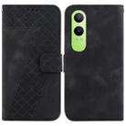 For OPPO K12x Seven-shaped Embossed Leather Phone Case(Black) - 1