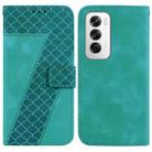 For OPPO Reno12 5G Global Seven-shaped Embossed Leather Phone Case(Green) - 1