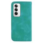 For OPPO Reno12 5G Global Seven-shaped Embossed Leather Phone Case(Green) - 3