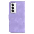 For OPPO Reno12 5G Global Seven-shaped Embossed Leather Phone Case(Purple) - 3