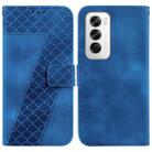 For OPPO Reno12 5G Global Seven-shaped Embossed Leather Phone Case(Blue) - 1