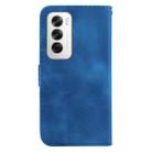 For OPPO Reno12 5G Global Seven-shaped Embossed Leather Phone Case(Blue) - 3