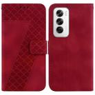 For OPPO Reno12 5G Global Seven-shaped Embossed Leather Phone Case(Red) - 1