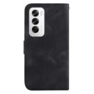 For OPPO Reno12 5G Global Seven-shaped Embossed Leather Phone Case(Black) - 3