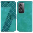 For OPPO Reno12 Pro 5G Global 7-shaped Embossed Leather Phone Case(Green) - 1