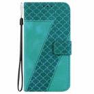 For OPPO Reno12 Pro 5G Global 7-shaped Embossed Leather Phone Case(Green) - 2