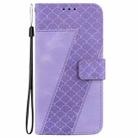 For OPPO Reno12 Pro 5G Global 7-shaped Embossed Leather Phone Case(Purple) - 2