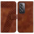 For OPPO Reno12 Pro 5G Global 7-shaped Embossed Leather Phone Case(Brown) - 1