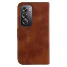 For OPPO Reno12 Pro 5G Global 7-shaped Embossed Leather Phone Case(Brown) - 3