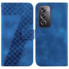 For OPPO Reno12 Pro 5G Global 7-shaped Embossed Leather Phone Case(Blue) - 1