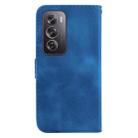 For OPPO Reno12 Pro 5G Global 7-shaped Embossed Leather Phone Case(Blue) - 3