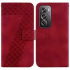 For OPPO Reno12 Pro 5G Global 7-shaped Embossed Leather Phone Case(Red) - 1