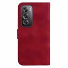 For OPPO Reno12 Pro 5G Global 7-shaped Embossed Leather Phone Case(Red) - 3