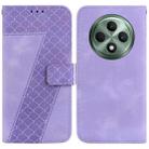 For OPPO Reno12 F 5G Seven-shaped Embossed Leather Phone Case(Purple) - 1