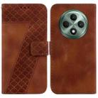 For OPPO Reno12 F 5G Seven-shaped Embossed Leather Phone Case(Brown) - 1