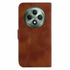 For OPPO Reno12 F 5G Seven-shaped Embossed Leather Phone Case(Brown) - 3