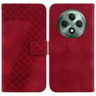 For OPPO Reno12 F 5G Seven-shaped Embossed Leather Phone Case(Red) - 1