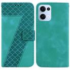 For OPPO Reno13 Global Seven-shaped Embossed Leather Phone Case(Green) - 1