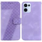 For OPPO Reno13 Global Seven-shaped Embossed Leather Phone Case(Purple) - 1