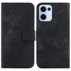 For OPPO Reno13 Global Seven-shaped Embossed Leather Phone Case(Black) - 1