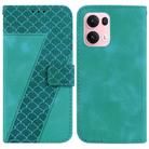 For OPPO Reno13 Pro Global Seven-shaped Embossed Leather Phone Case(Green) - 1