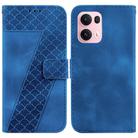 For OPPO Reno13 Pro Global Seven-shaped Embossed Leather Phone Case(Blue) - 1