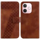 For OPPO A5 Pro 5G Seven-shaped Embossed Leather Phone Case(Brown) - 1